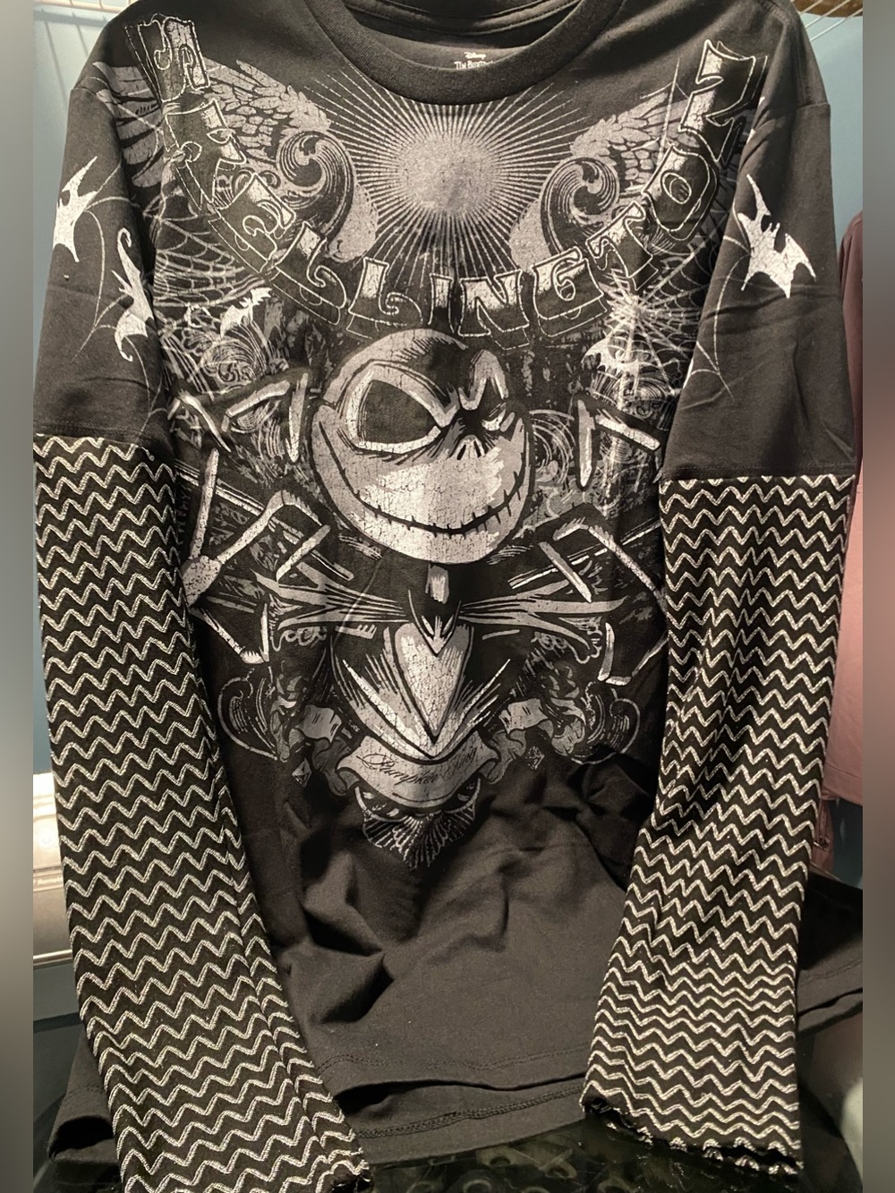 Upcycled Nightmare Before Christmas Jack Skellington top